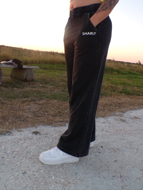 SHARLY Washed Wide Leg Joggers
